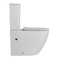 Унитаз-компакт напольный Abber Bequem AC1110 безободковый, с микролифтом, белый