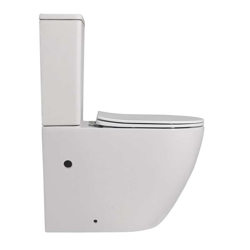 Унитаз-компакт напольный Abber Bequem AC1110 безободковый, с микролифтом, белый