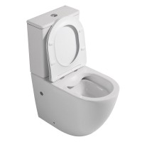 Унитаз-компакт напольный Abber Bequem AC1110 безободковый, с микролифтом, белый