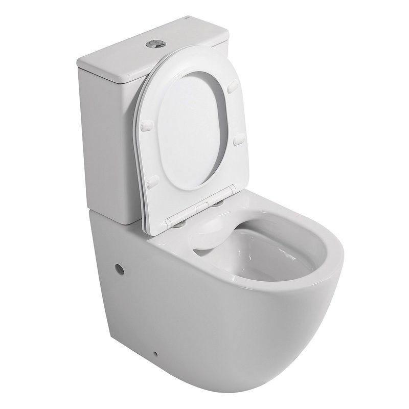 Унитаз-компакт напольный Abber Bequem AC1110 безободковый, с микролифтом, белый