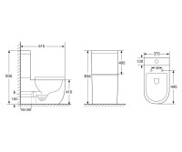 Унитаз-компакт напольный Abber Bequem AC1110 безободковый, с микролифтом, белый