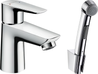 Смеситель для раковины Hansgrohe Talis E 71729000 с гигиеническим душем, с донным клапаном Push-Open