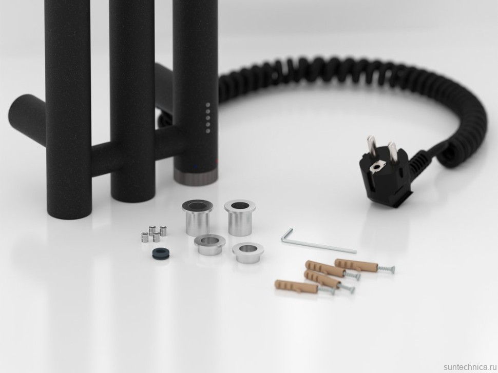 Полотенцесушитель электрический Сунержа Терция 4.0 15-0883-1506 150x15 см, подключение справа, скрытое подключение справа, темный титан муар, I-образный