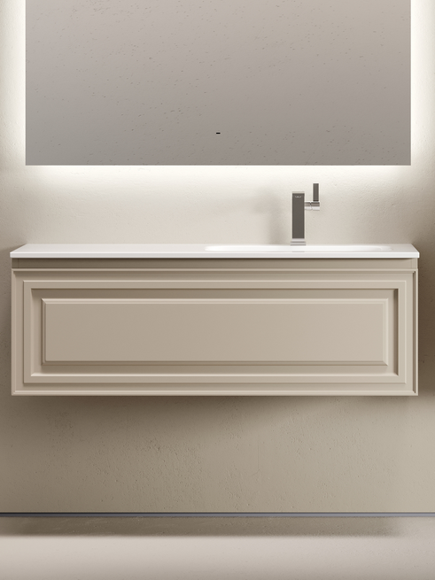Тумба с раковиной Sancos Very 120 R подвесная, 1 ящик, beige soft