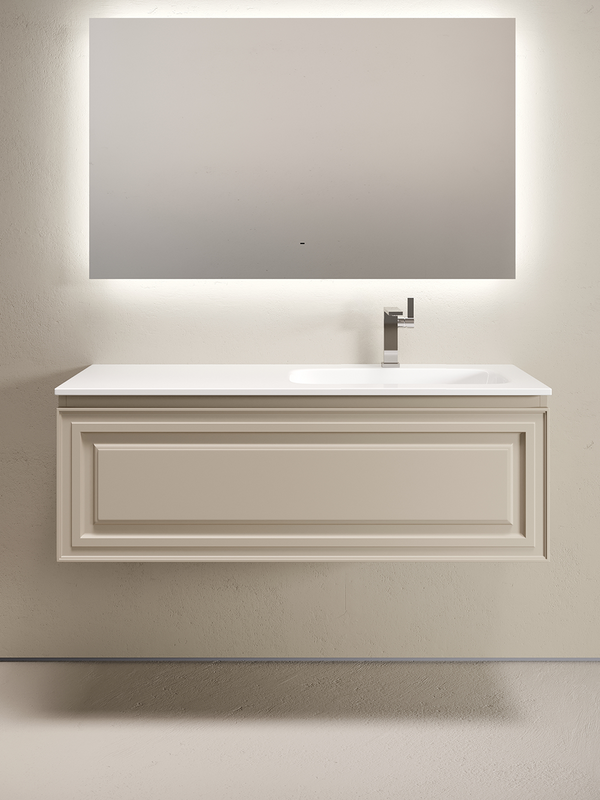 Тумба с раковиной Sancos Very 120 R подвесная, 1 ящик, beige soft