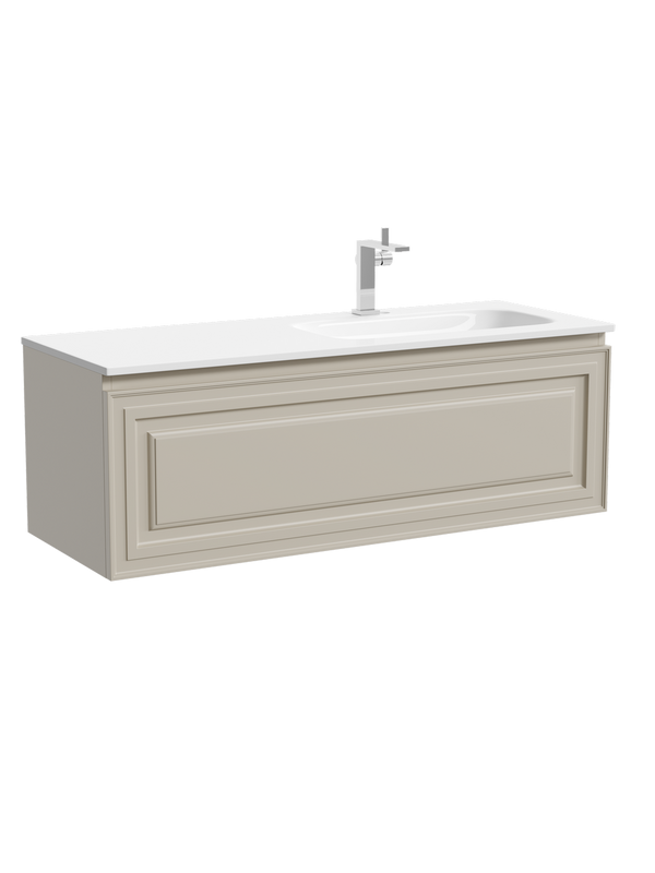 Тумба с раковиной Sancos Very 120 R подвесная, 1 ящик, beige soft