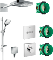 Душевой комплект Hansgrohe Raindance Select E 300 (3 jet) 26468000 + 27856000 + 26455000 + 15760000 + 15764000