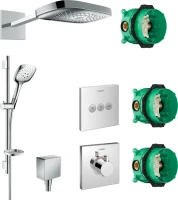 Душевой комплект Hansgrohe Raindance Select E 300 (3 jet) 26468000 + 27856000 + 26455000 + 15760000 + 15764000
