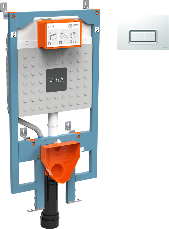 Система инсталляции для унитазов VitrA V8 768-5800-01 с кнопкой смыва 740-0680 хром