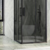 Душевой уголок Maybahglass MGY-1329-6 90х90 см, профиль матовый черный, стекло графит матовый