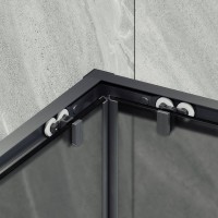Душевой уголок Maybahglass MGY-1329-6 90х90 см, профиль матовый черный, стекло графит матовый