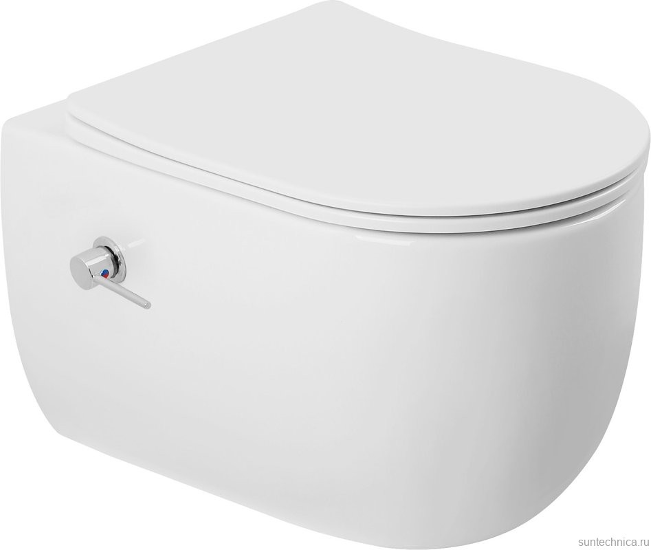 Унитаз подвесной Abber Bequem AC1104TNS бзободковый, с микролифтом, белый