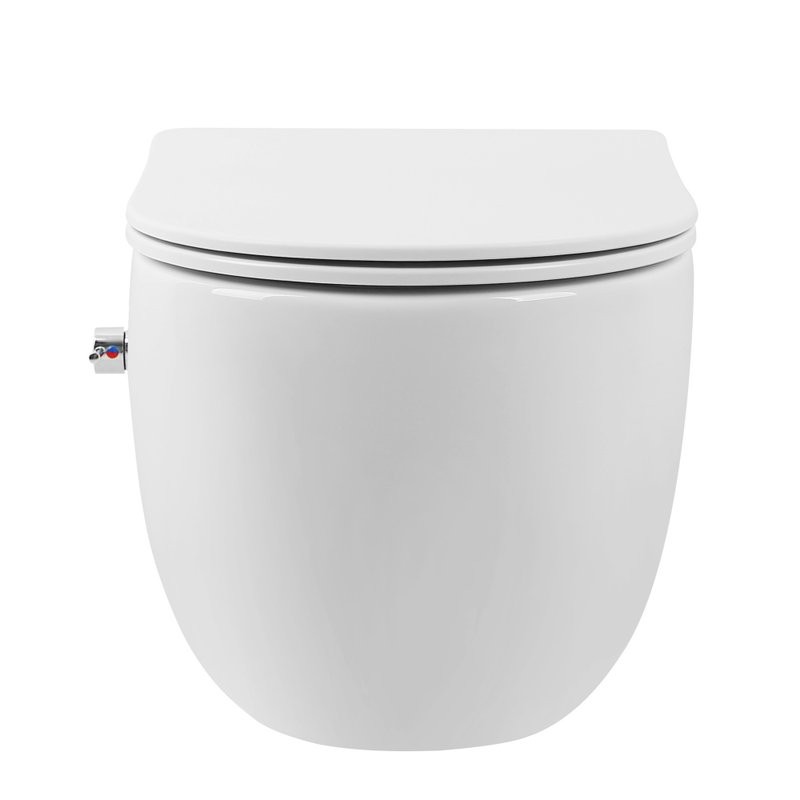 Унитаз подвесной Abber Bequem AC1104TNS бзободковый, с микролифтом, белый