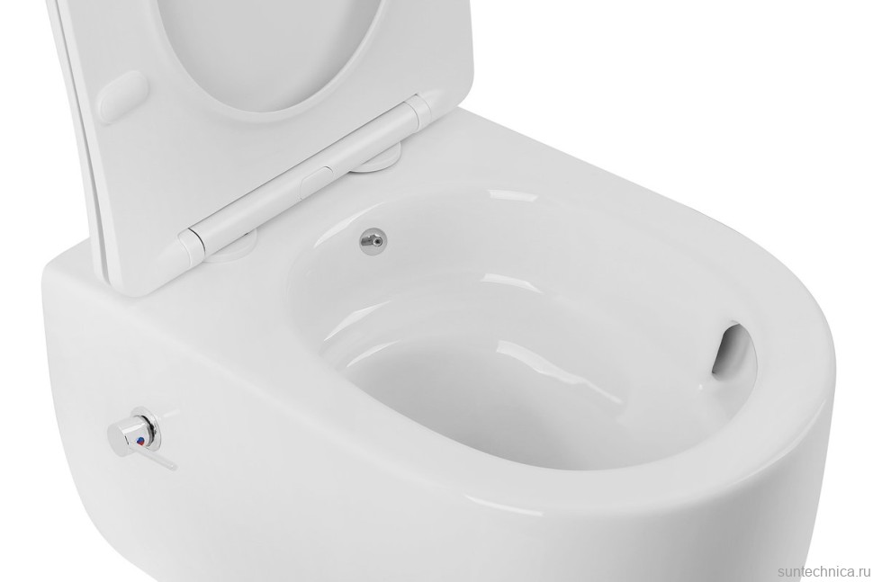 Унитаз подвесной Abber Bequem AC1104TNS бзободковый, с микролифтом, белый