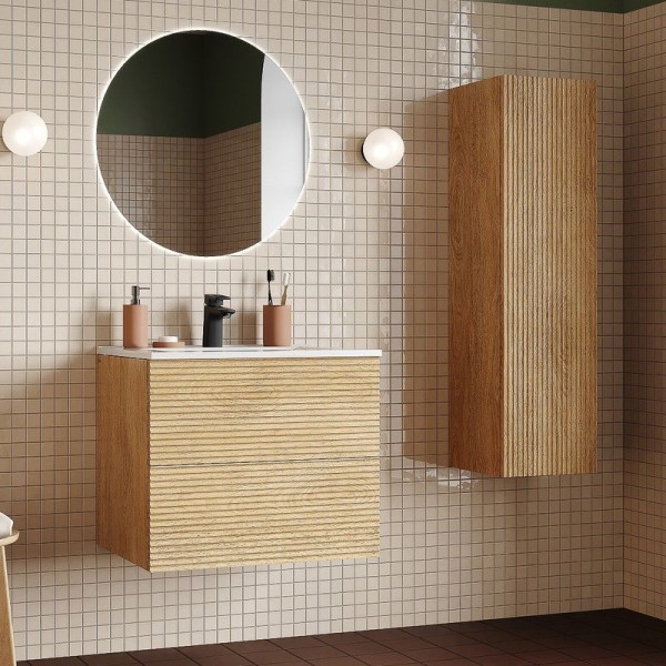 Мебель для ванной комнаты IDDIS Bild 60 подвесная, 2 ящика, дуб светлый