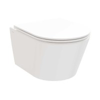 Унитаз подвесной Ravak Flow RimOFF безободковый, сиденье с микролифтом, белый