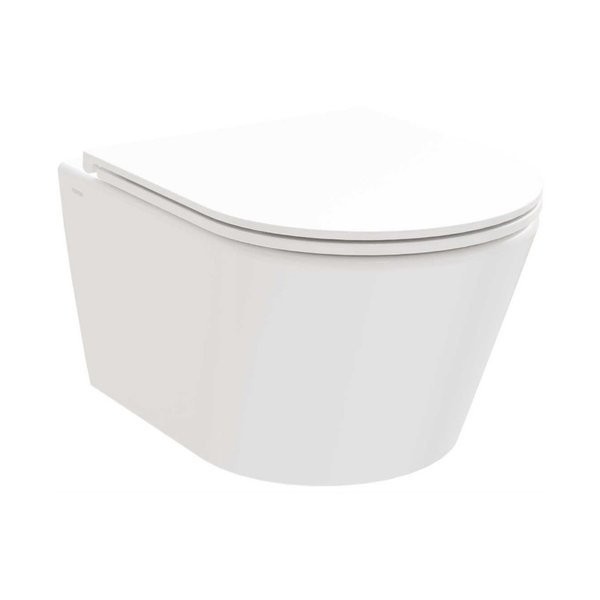 Унитаз подвесной Ravak Flow RimOFF безободковый, сиденье с микролифтом, белый