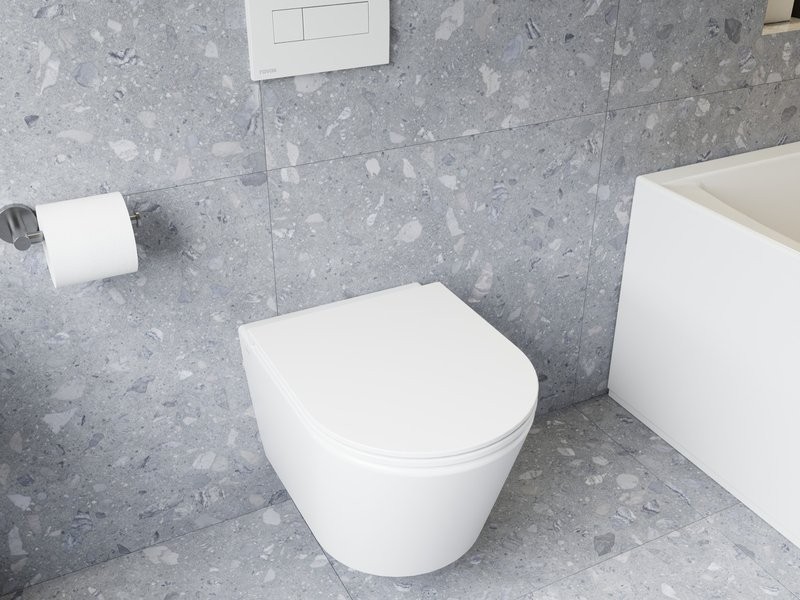 Унитаз подвесной Ravak Flow RimOFF безободковый, сиденье с микролифтом, белый