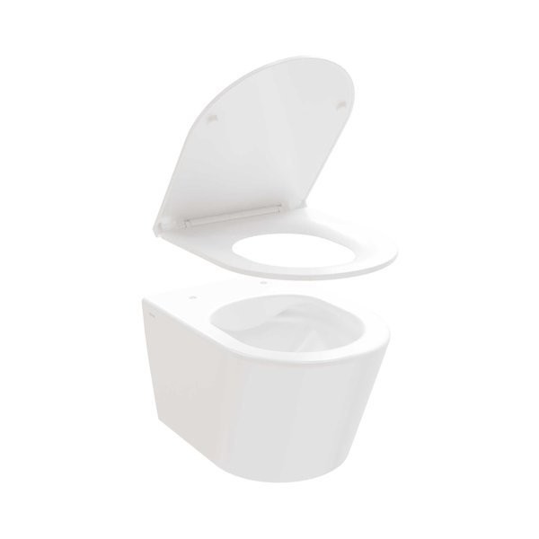 Унитаз подвесной Ravak Flow RimOFF безободковый, сиденье с микролифтом, белый