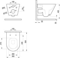 Унитаз подвесной Ravak Flow RimOFF безободковый, сиденье с микролифтом, белый
