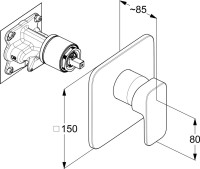 Встраиваемый смеситель для душа и ванны Kludi Renon 427555375 белый матовый