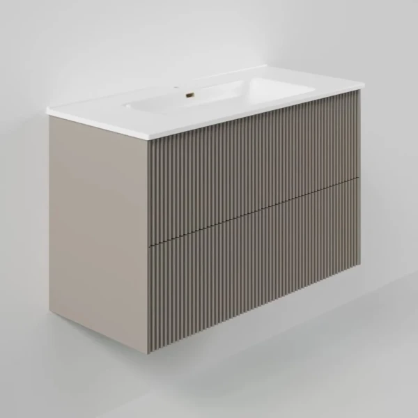 Тумба под раковину La Fenice TERRA Twin Cappuccino бежевая матовая 100 см