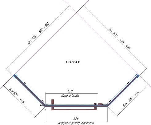 Душевой уголок RGW Hotel HO-084-B 90x90x195 см, профиль черный, стекло прозрачное