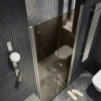 Душевая дверь в нишу Maybahglass MGD-428-5 120 см, профиль матовый хром, стекло бронза матовая