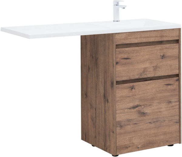 Тумба с раковиной Aquanet Токио 58 R напольная, дуб веллингтон, под стиральную машину