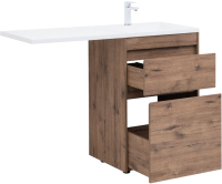 Тумба с раковиной Aquanet Токио 58 R напольная, дуб веллингтон, под стиральную машину