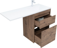Тумба с раковиной Aquanet Токио 58 R напольная, дуб веллингтон, под стиральную машину