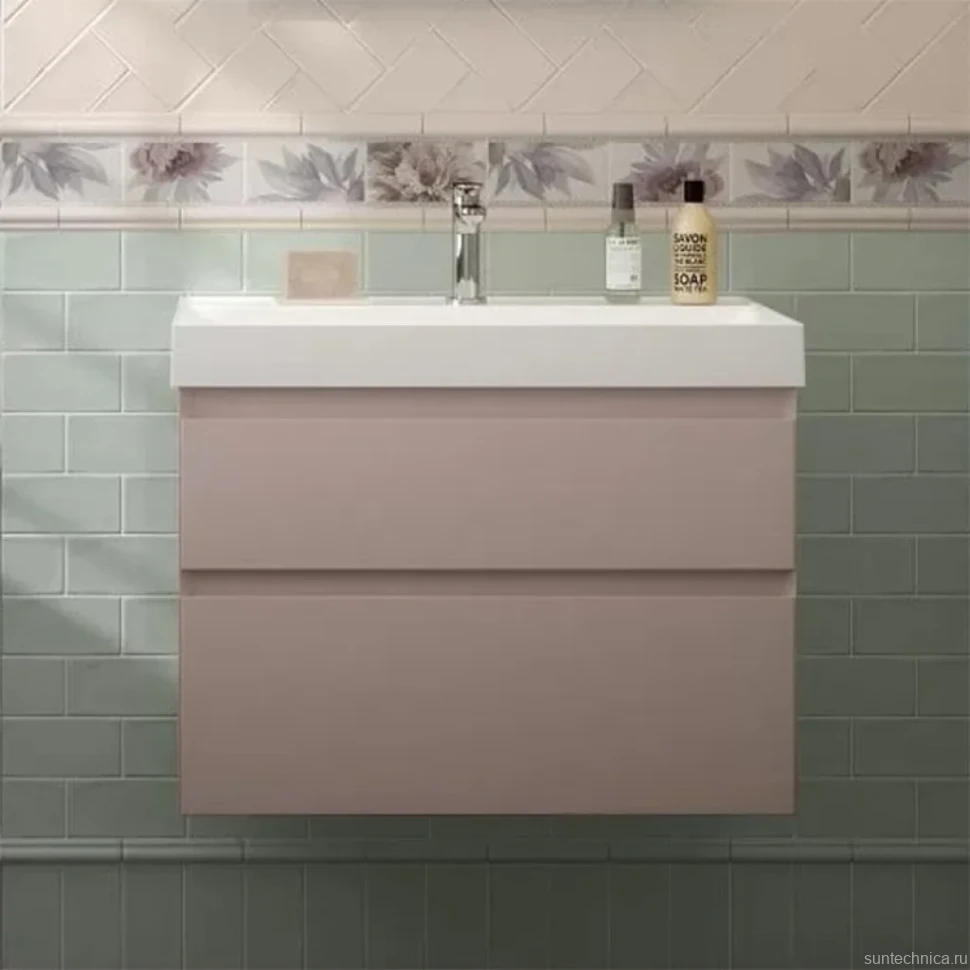 Тумба с раковиной KERAMA MARAZZI Cubo 70 мальва матовая
