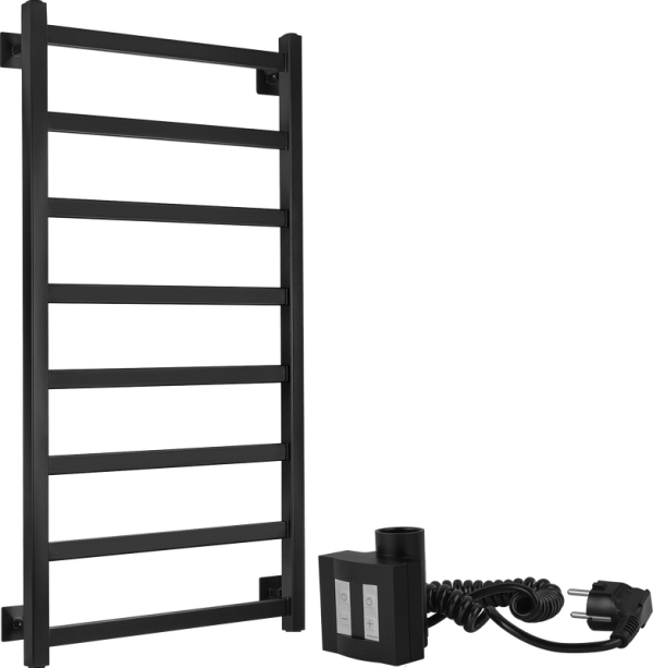 Полотенцесушитель электрический Secado Корсико 1 , 105x55 см, подключение слева, матовый черный, лесенка