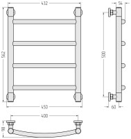 Полотенцесушитель водяной Сунержа Галант + 50x40, черный матовый