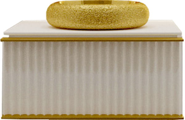 Тумба под раковину со столешницей Armadi Art Vallessi Avangarde 80 белая, золото