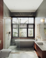 Душевая перегородка Maybahglass MGD-683-2у 119 см, профиль бронза, стекло прозрачное