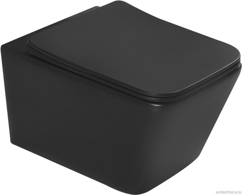 Унитаз подвесной SantiLine SL-5004MB безободковый, с микролифтом