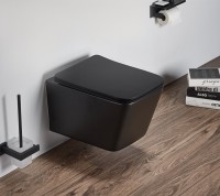 Унитаз подвесной SantiLine SL-5004MB безободковый, с микролифтом