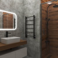 Полотенцесушитель водяной Grota Simple 80x43, RAL9005 черный матовый