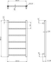 Полотенцесушитель водяной Grota Simple 80x43, RAL9005 черный матовый