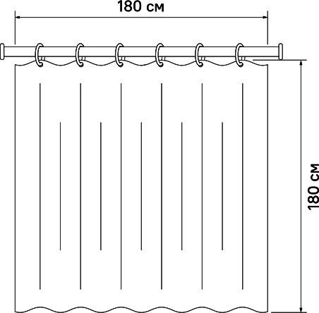 Штора для ванной IDDIS Promo P30PV11i11 180х180