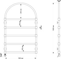 Полотенцесушитель электрический Secado Римини 4603777478377 105x55 см, подключение слева, бронза, лесенка, латунь