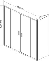 Душевой уголок Vincea Garda VSR-1G21019CL 190x100 см, профиль хром, стекло прозрачное
