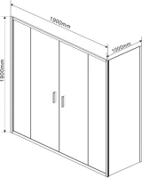 Душевой уголок Vincea Garda VSR-1G21019CL 190x100 см, профиль хром, стекло прозрачное