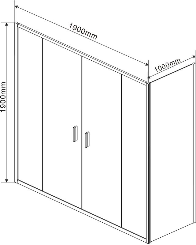 Душевой уголок Vincea Garda VSR-1G21019CL 190x100 см, профиль хром, стекло прозрачное