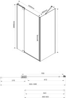 Душевой уголок Vincea Extra VSR-1E901090CL 100x90 см, профиль хром, стекло прозрачное