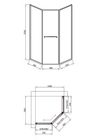 Душевой уголок Timo TTSS-100/13C-8L 100x100 см, профиль никель, стекло прозрачное