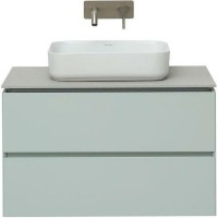 Мебель для ванной комнаты Allen Brau Infinity 85 подвесная, папирус матовый, столешница серый структ