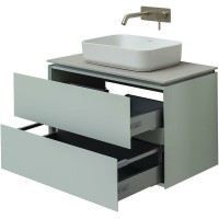 Мебель для ванной комнаты Allen Brau Infinity 85 подвесная, папирус матовый, столешница серый структ