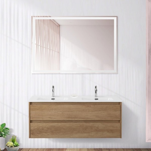 Мебель для ванной комнаты BelBagno Kraft 140 2 ящика, для двоих, rovere nebrasca nature